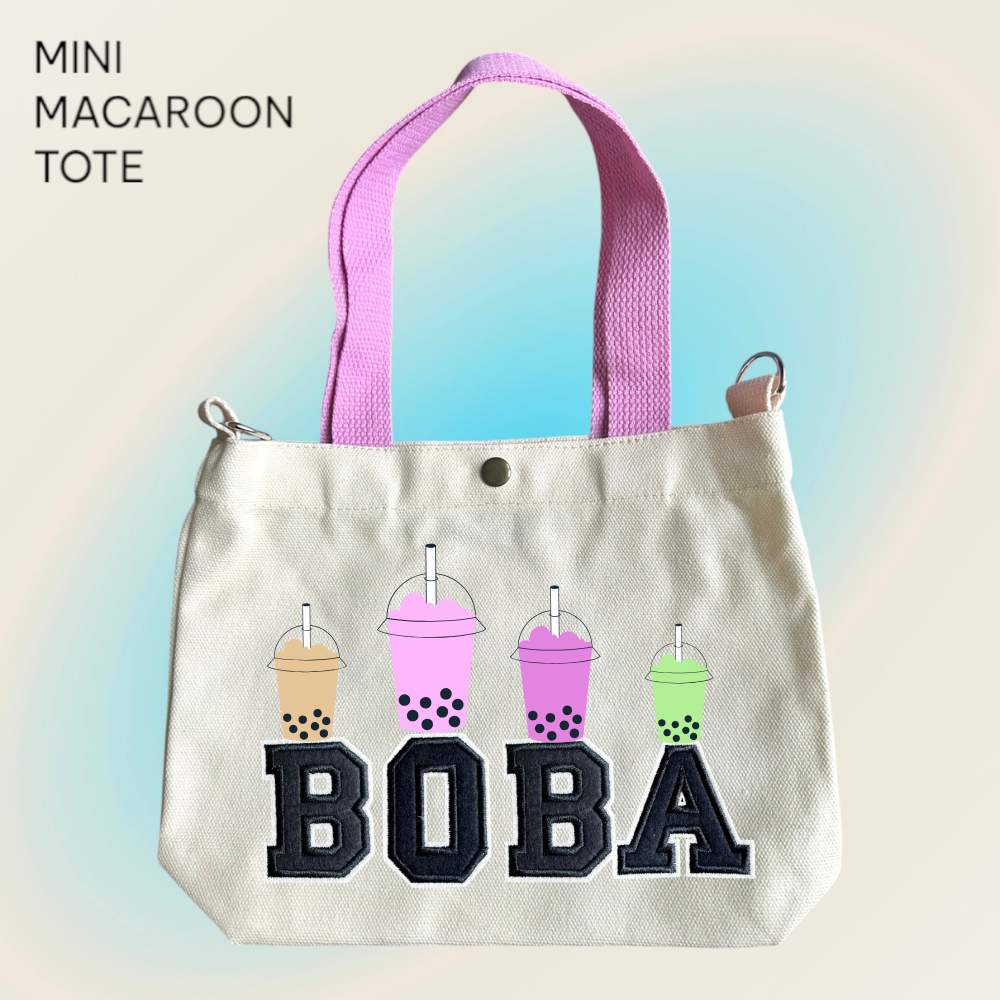 I love Boba - Mini Macaroon Tote Bags