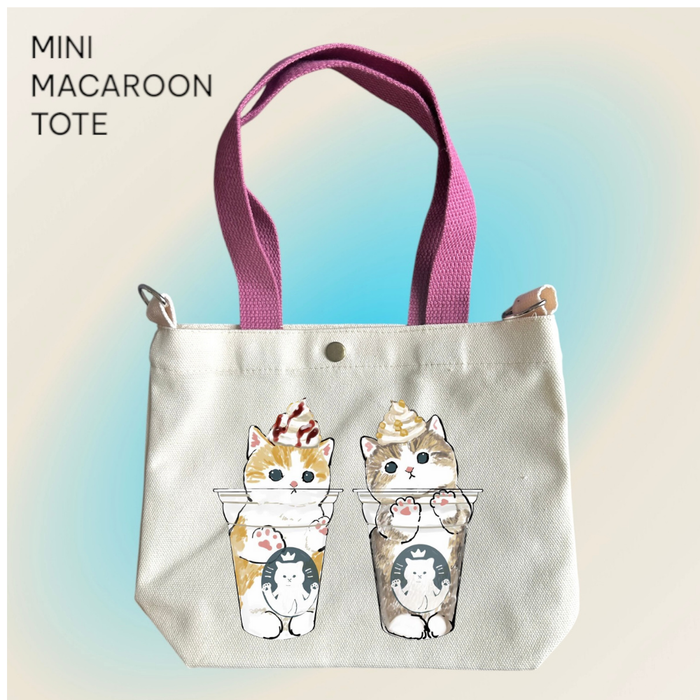 Mofusand x Frappe Twins - Mini Macaroon Tote Bags