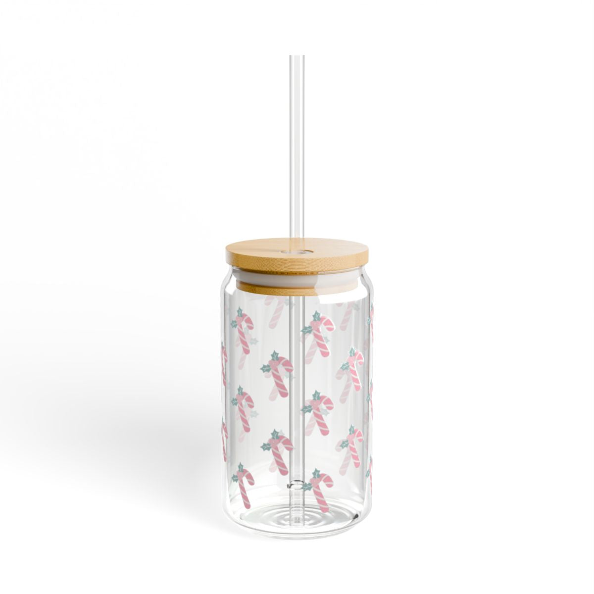 Frosty Candy Cane Christmas | Glass Tumbler 16 oz