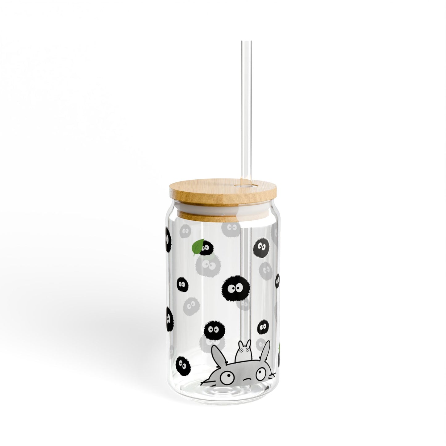 Totoro and Sprites | Glass Tumbler 16 oz