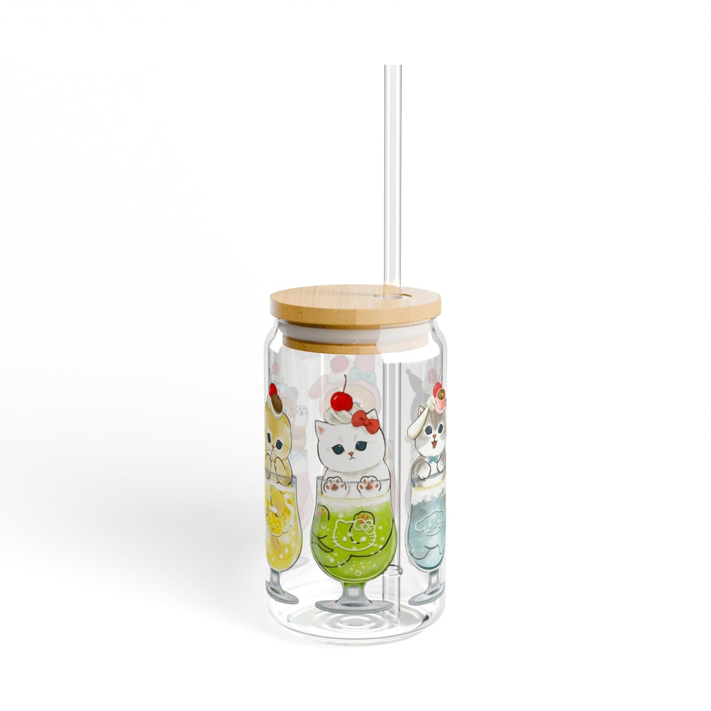 Mofusand x Sanrio Smoothie | Glass Tumbler 16 oz