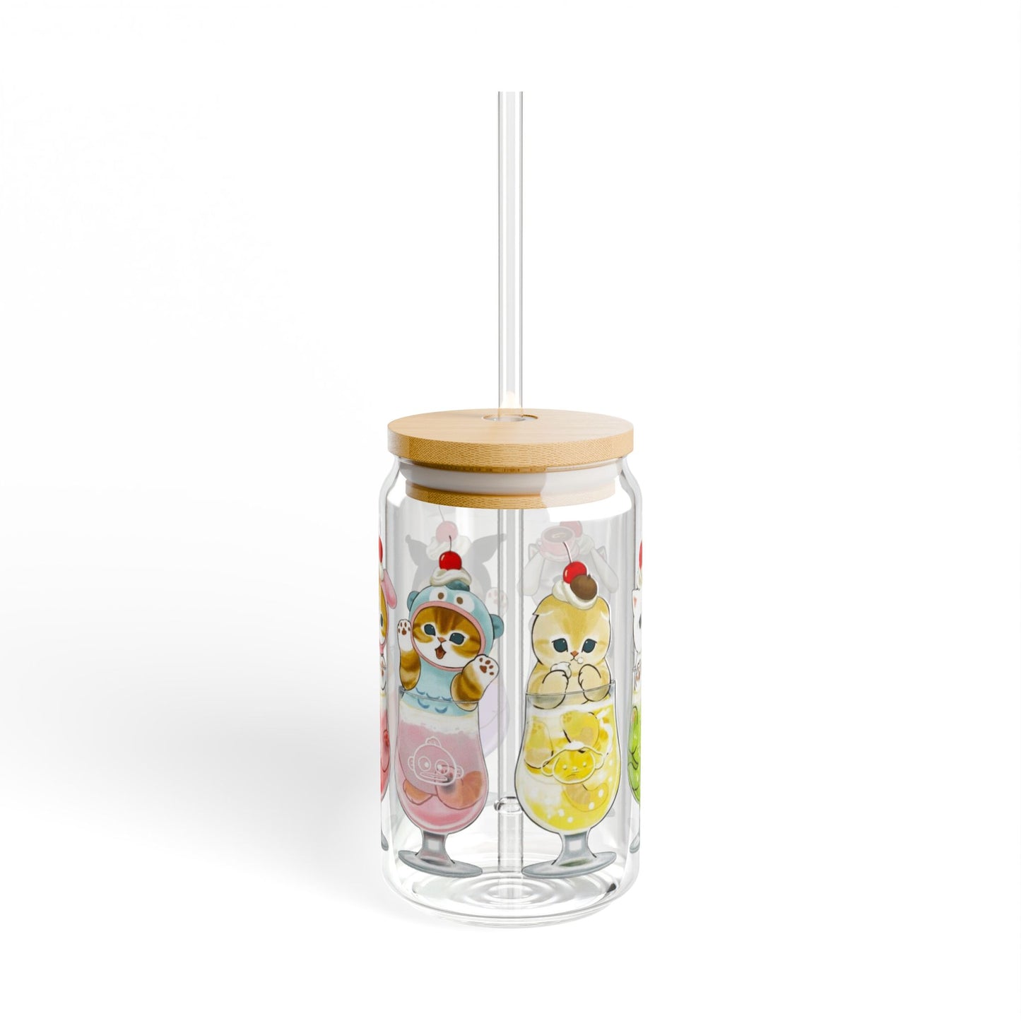 Mofusand x Sanrio Smoothie | Glass Tumbler 16 oz