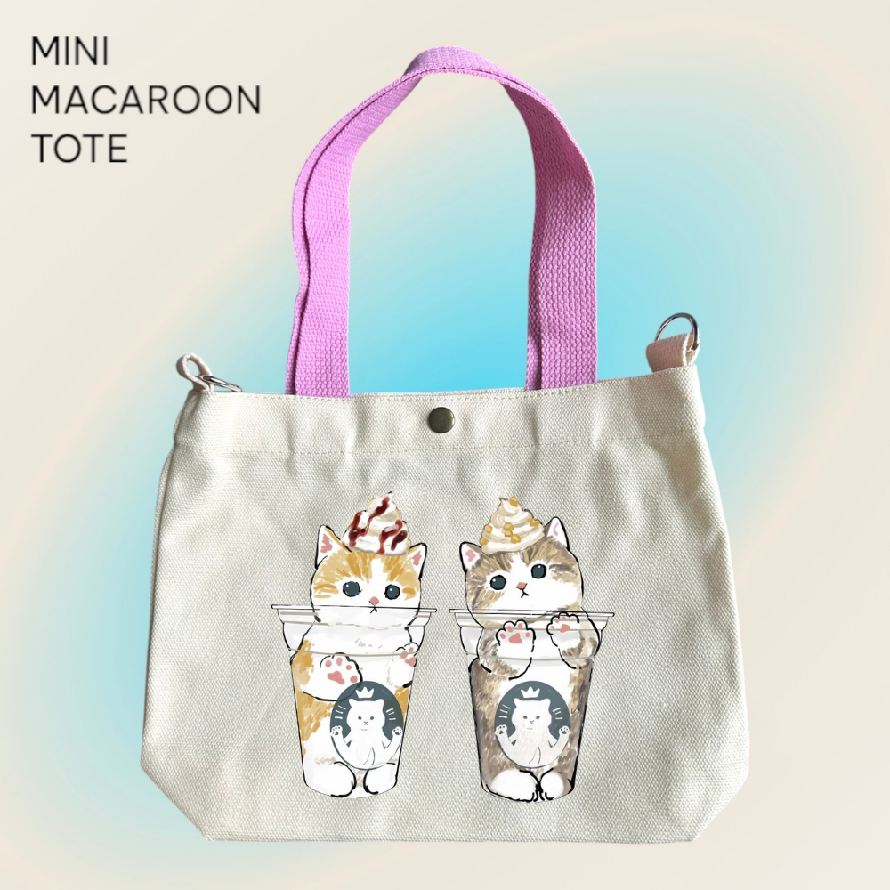 Mofusand x Frappe Twins - Mini Macaroon Tote Bags