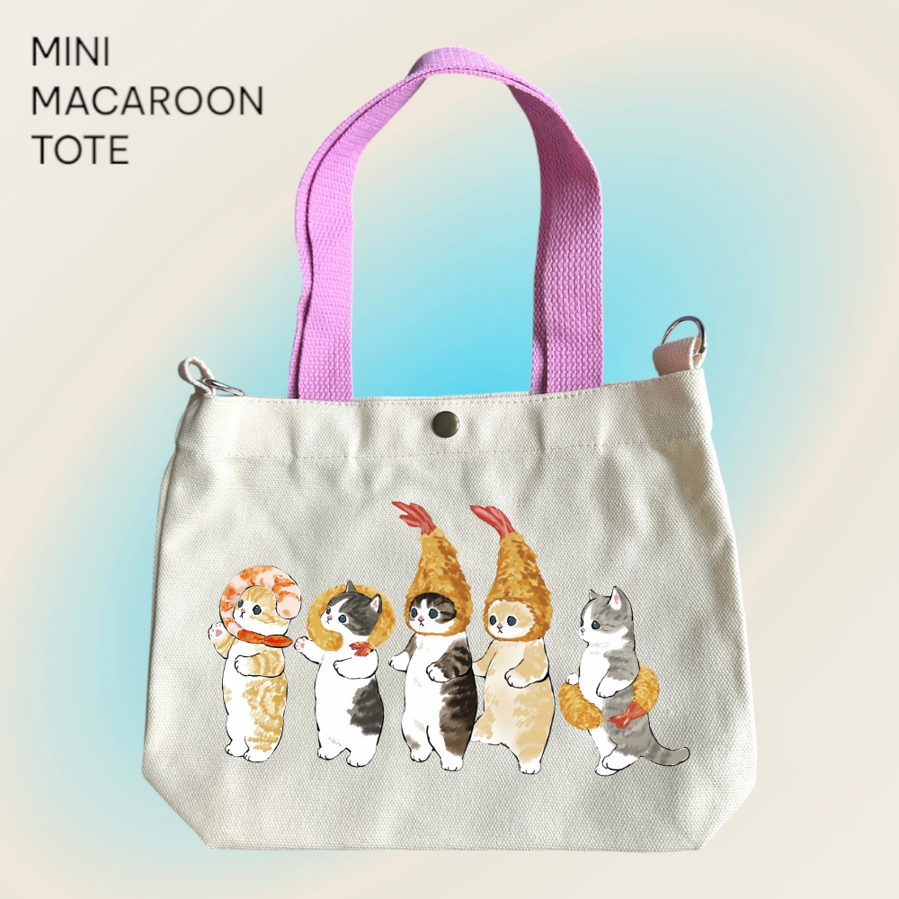 Mofusand x Tempura Party - Mini Macaroon Tote Bags