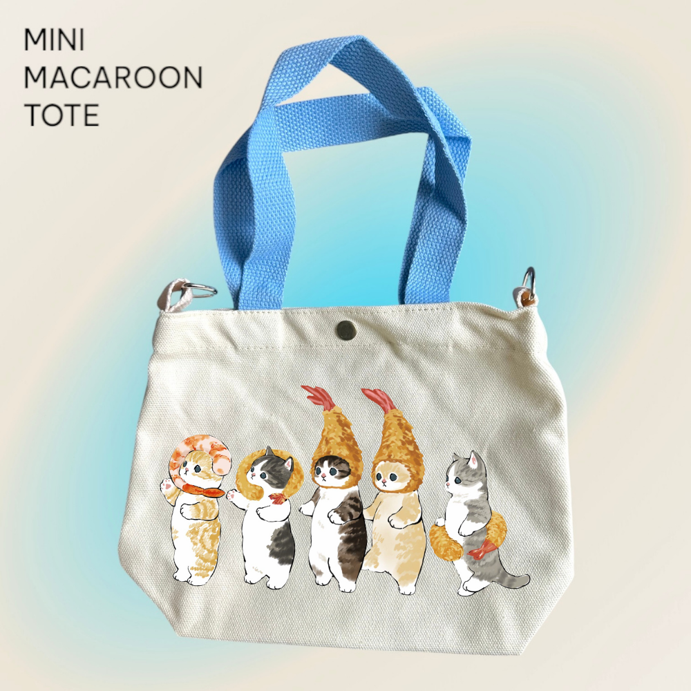 Mofusand x Tempura Party - Mini Macaroon Tote Bags