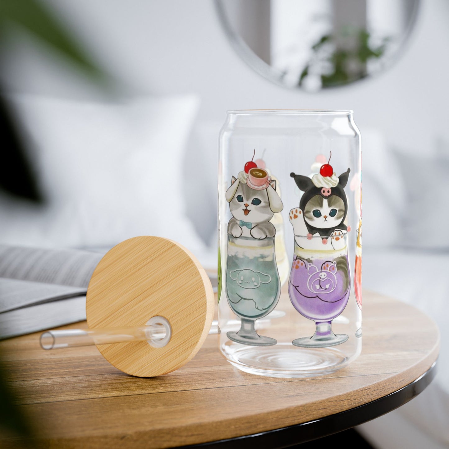 Mofusand x Sanrio Smoothie | Glass Tumbler 16 oz