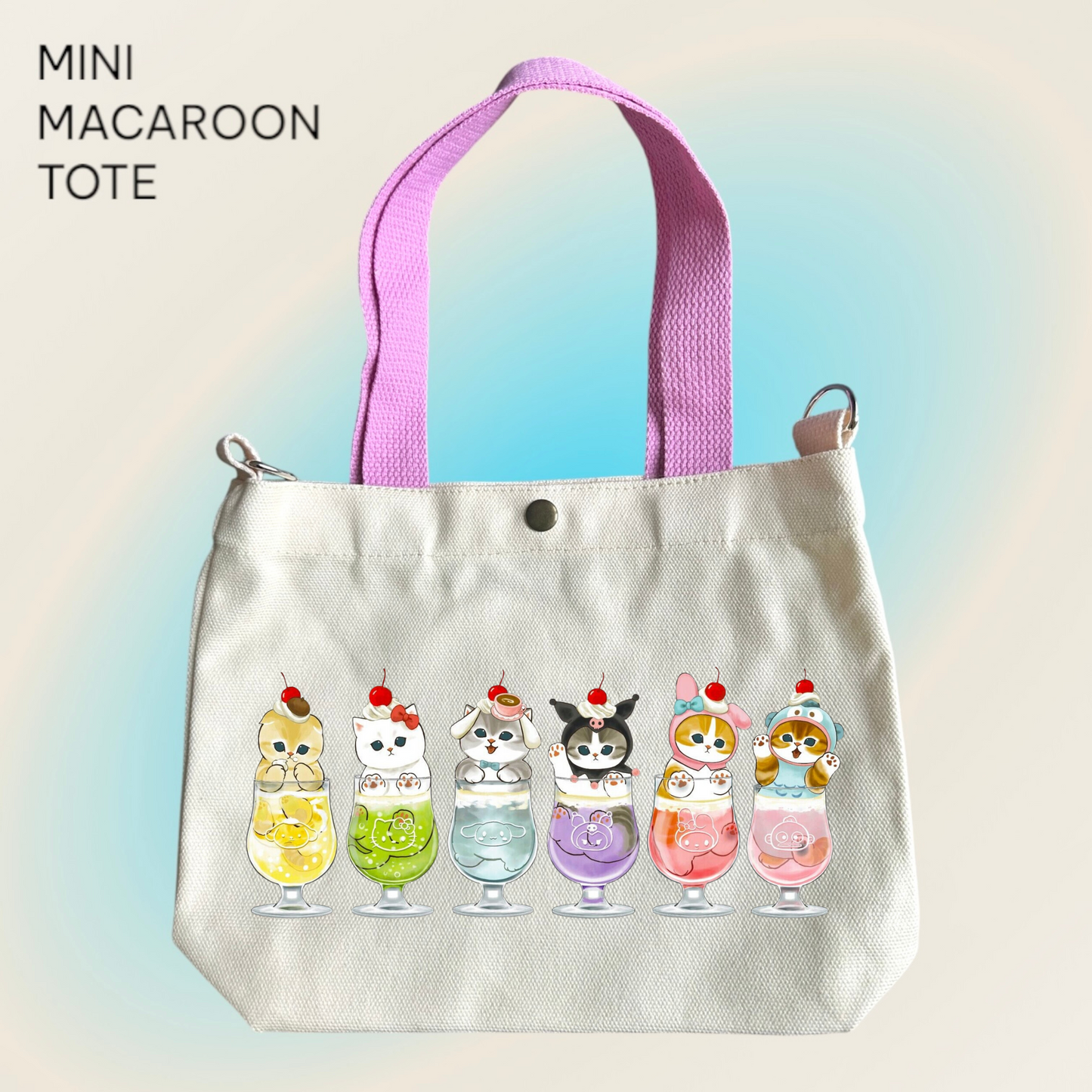 Mofusand x Sanrio Smoothie - Mini Macaroon Tote Bags