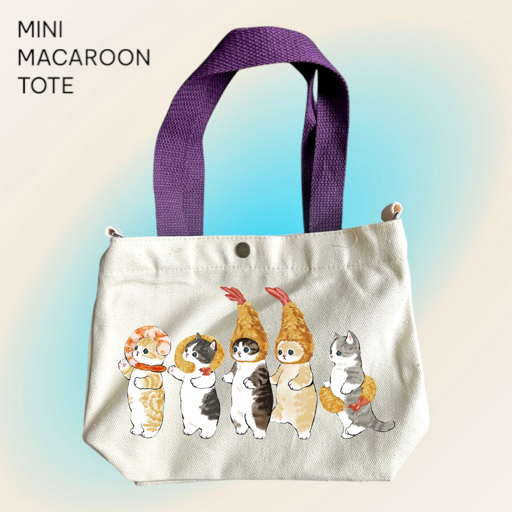 Mofusand x Tempura Party - Mini Macaroon Tote Bags