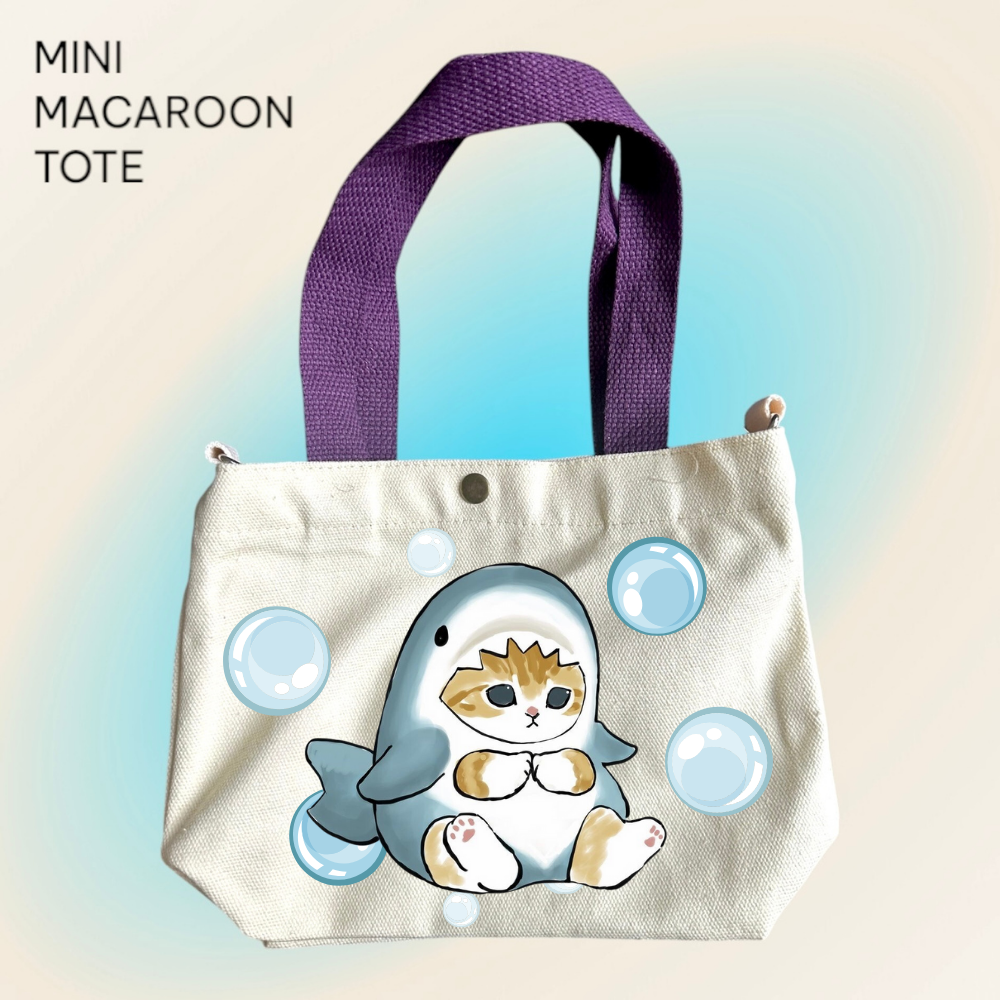 Mofusand x Shark Bubble - Mini Macaroon Tote Bags