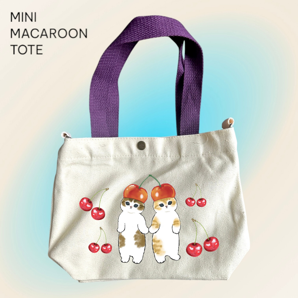 Mofusand x Juicy Cherries - Mini Macaroon Tote Bags