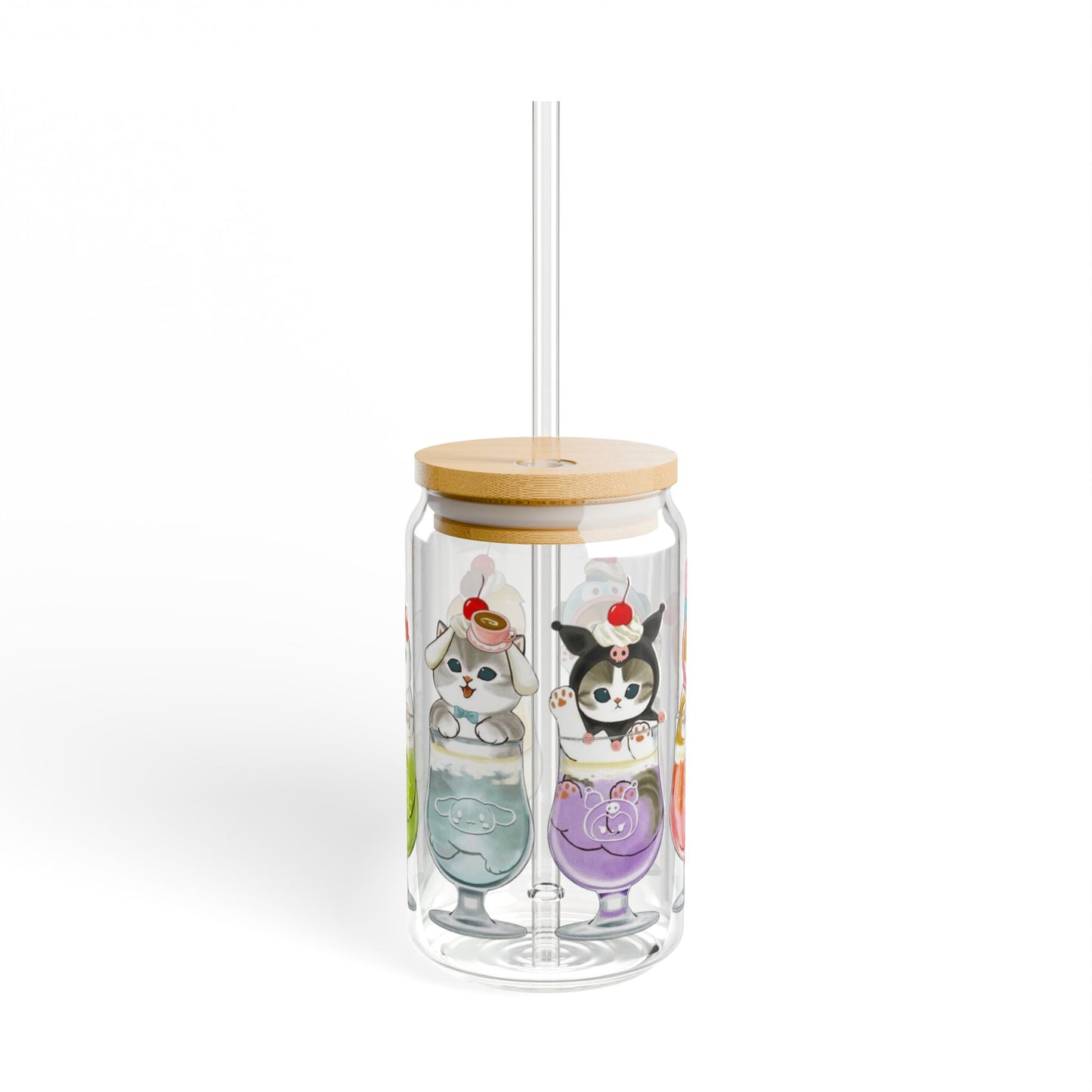 Mofusand x Sanrio Smoothie | Glass Tumbler 16 oz