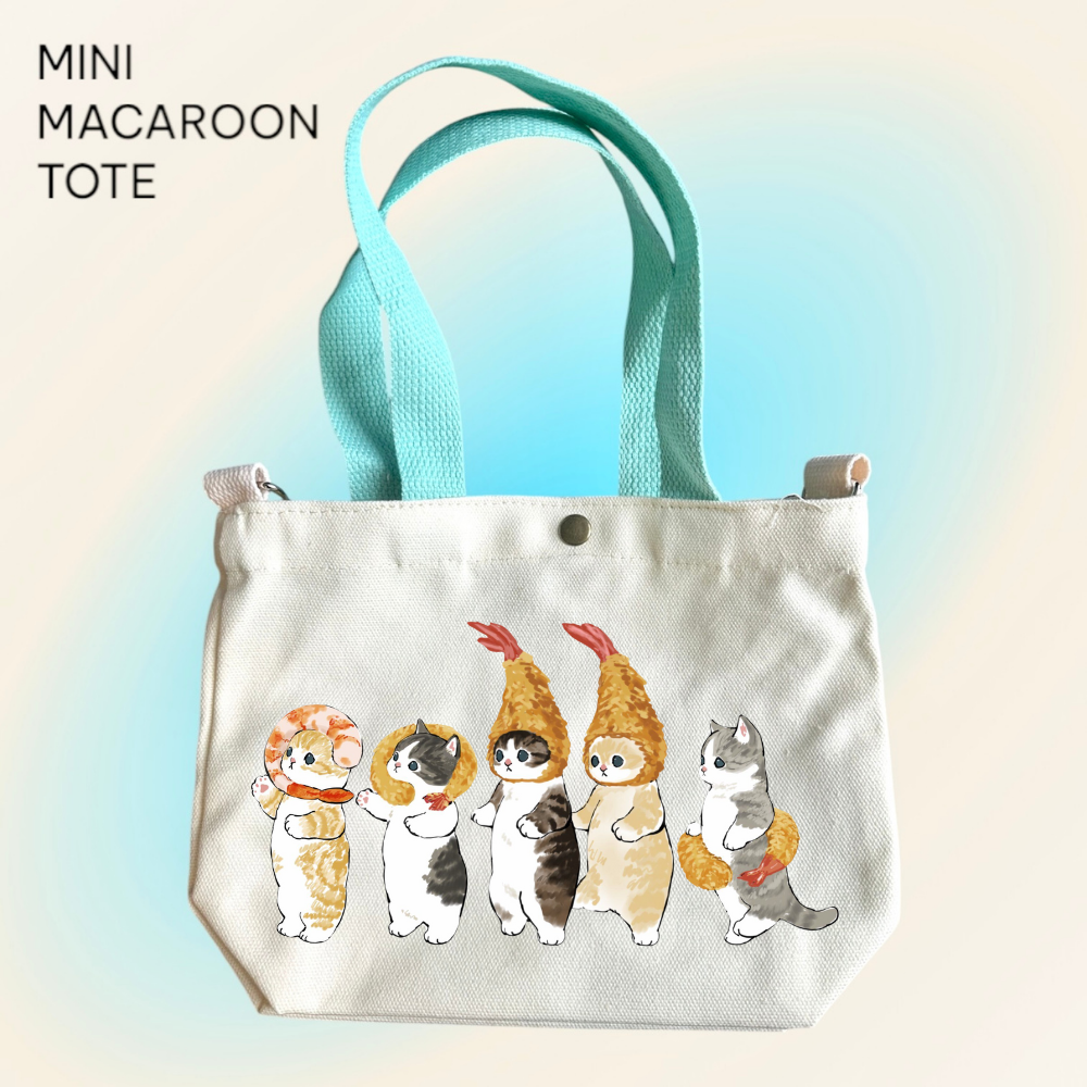 Mofusand x Tempura Party - Mini Macaroon Tote Bags