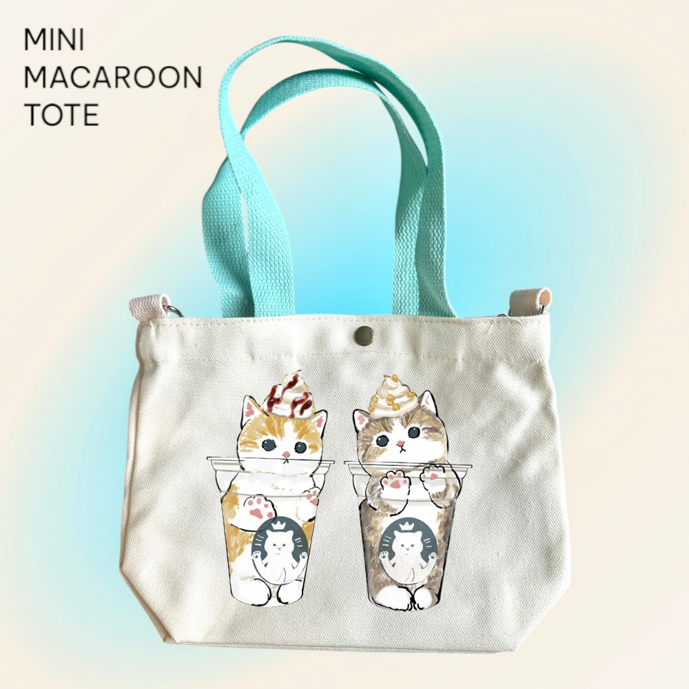 Mofusand x Frappe Twins - Mini Macaroon Tote Bags