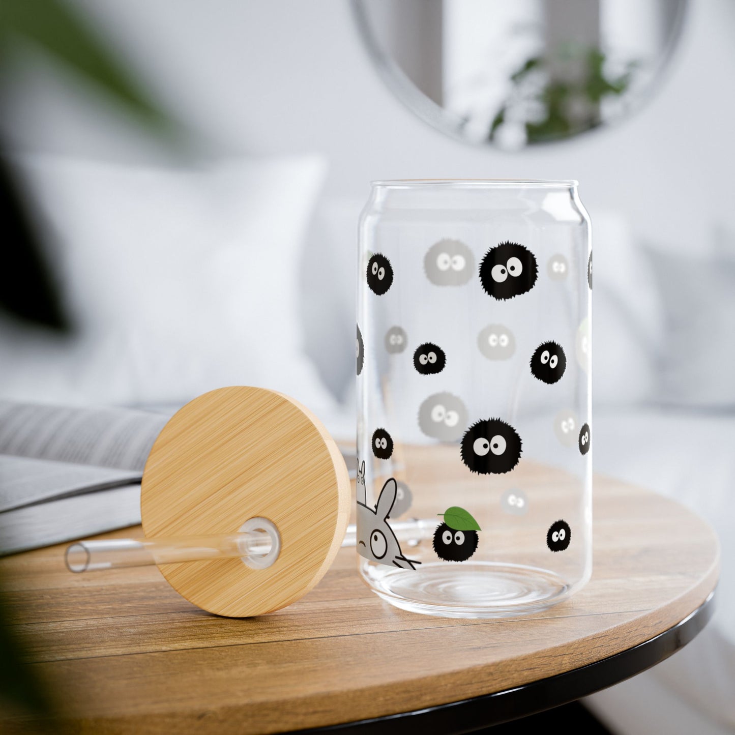 Totoro and Sprites | Glass Tumbler 16 oz