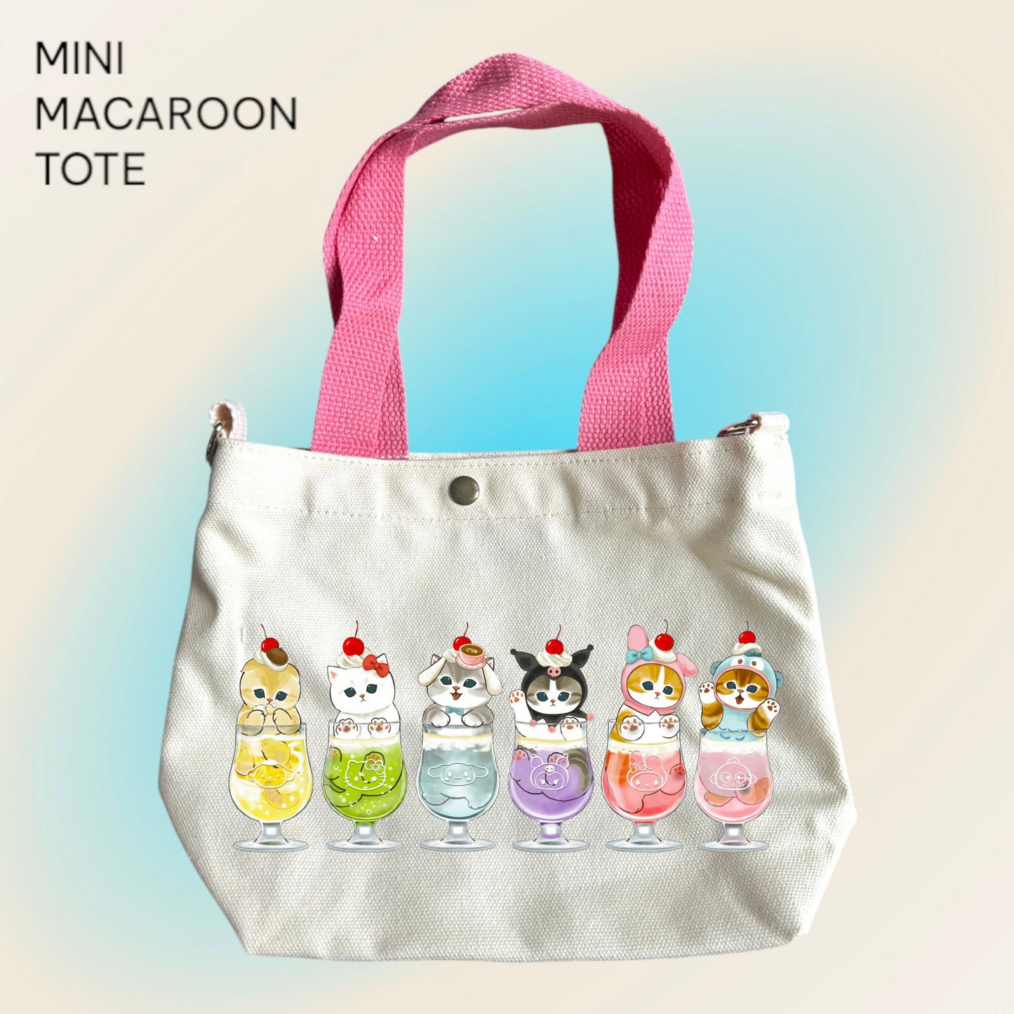 Mofusand x Sanrio Smoothie - Mini Macaroon Tote Bags