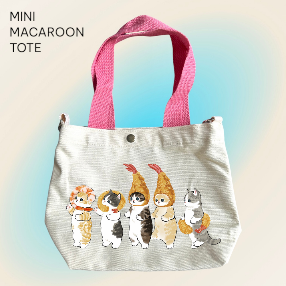 Mofusand x Tempura Party - Mini Macaroon Tote Bags