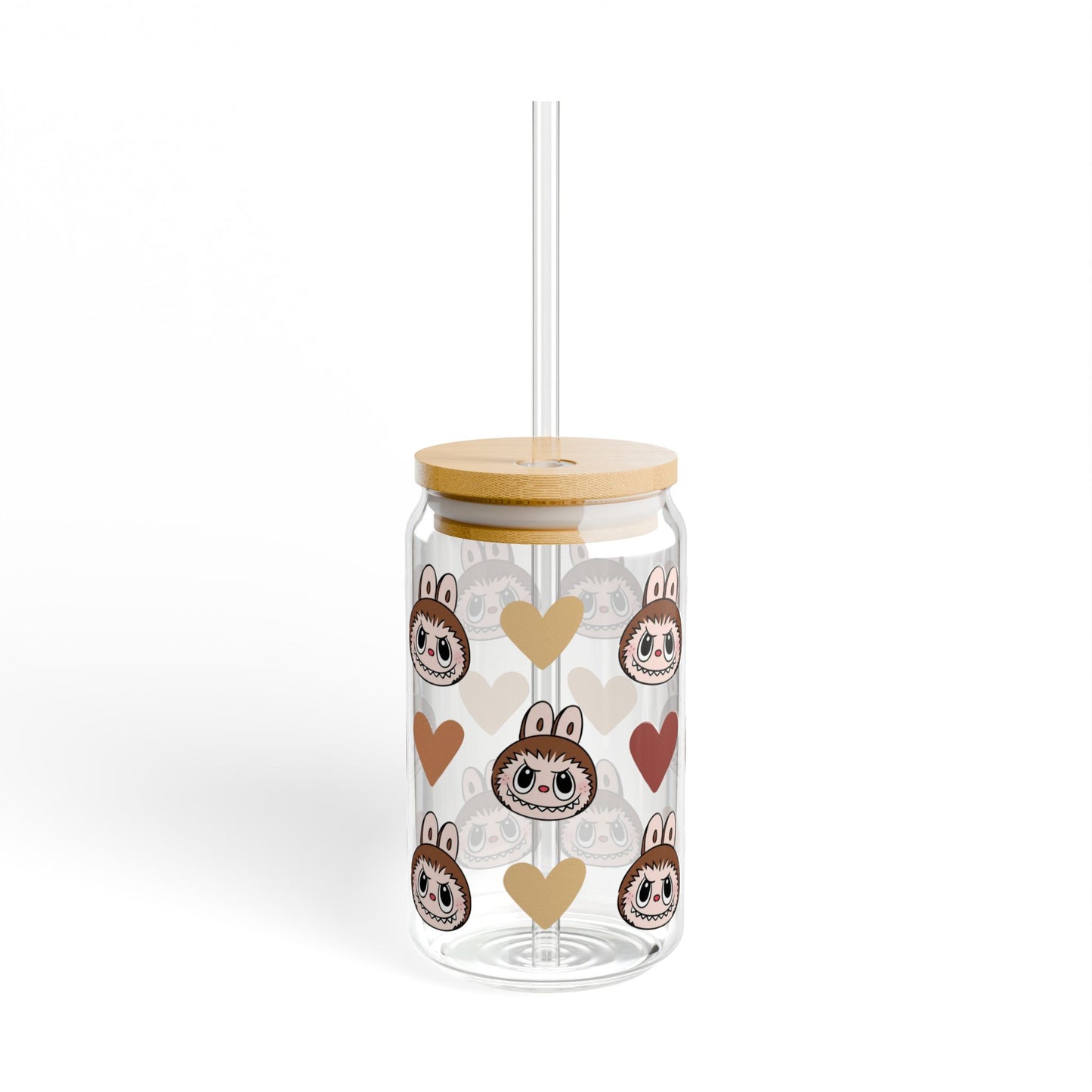 Labubu Loves Coffee | 16 oz Glass Tumbler