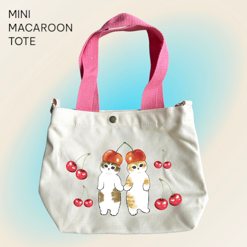 Mofusand x Juicy Cherries - Mini Macaroon Tote Bags
