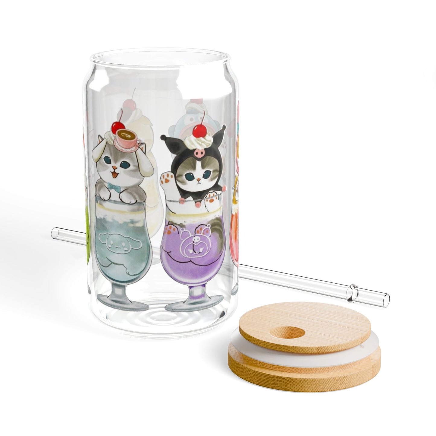 Mofusand x Sanrio Smoothie | Glass Tumbler 16 oz