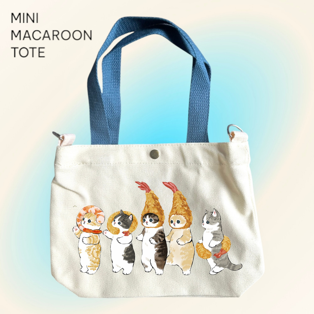 Mofusand x Tempura Party - Mini Macaroon Tote Bags