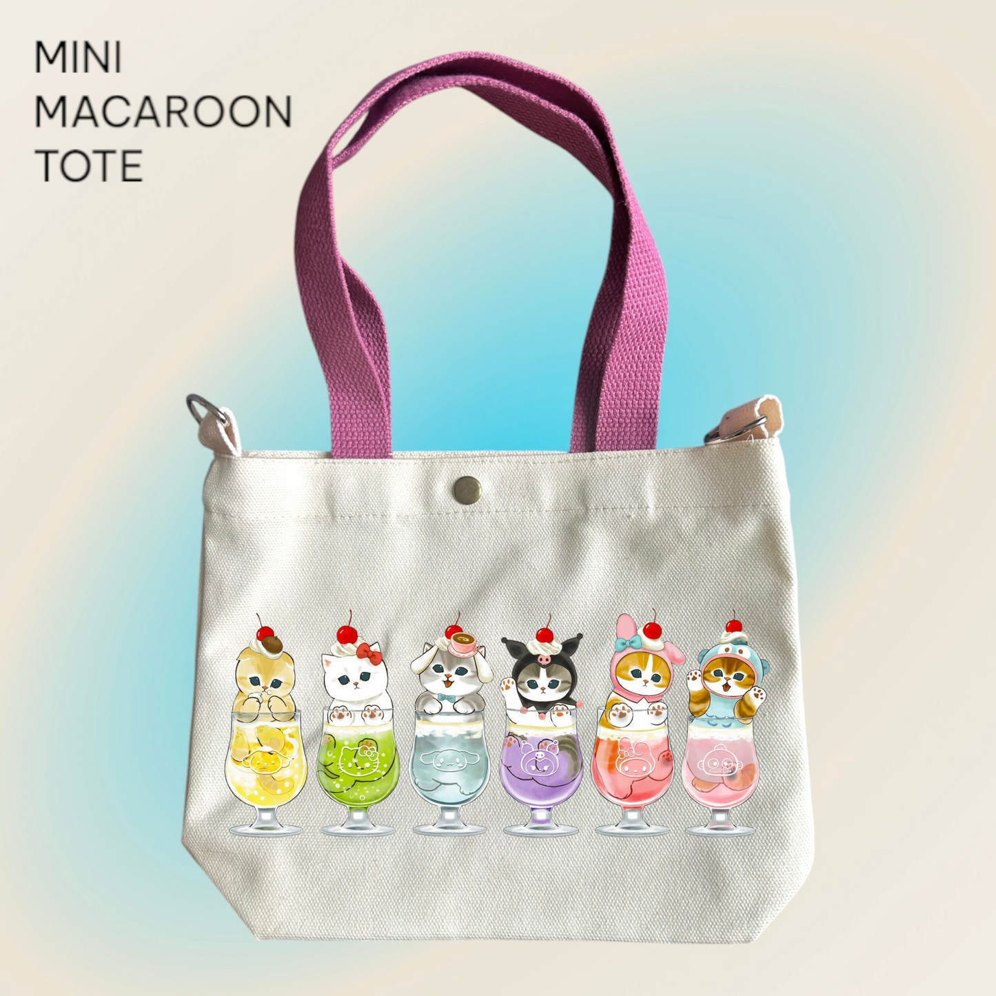 Mofusand x Sanrio Smoothie - Mini Macaroon Tote Bags