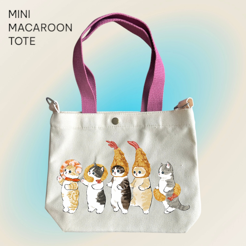 Mofusand x Tempura Party - Mini Macaroon Tote Bags