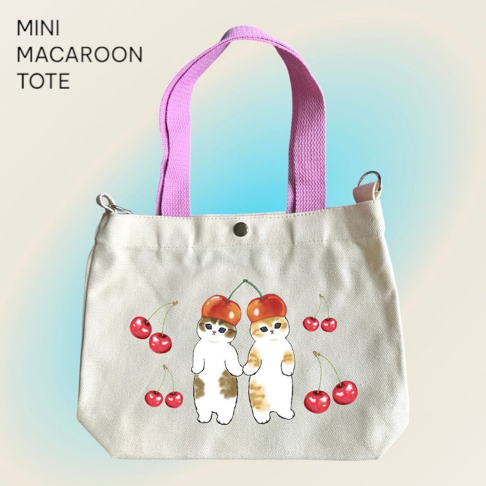 Mofusand x Juicy Cherries - Mini Macaroon Tote Bags