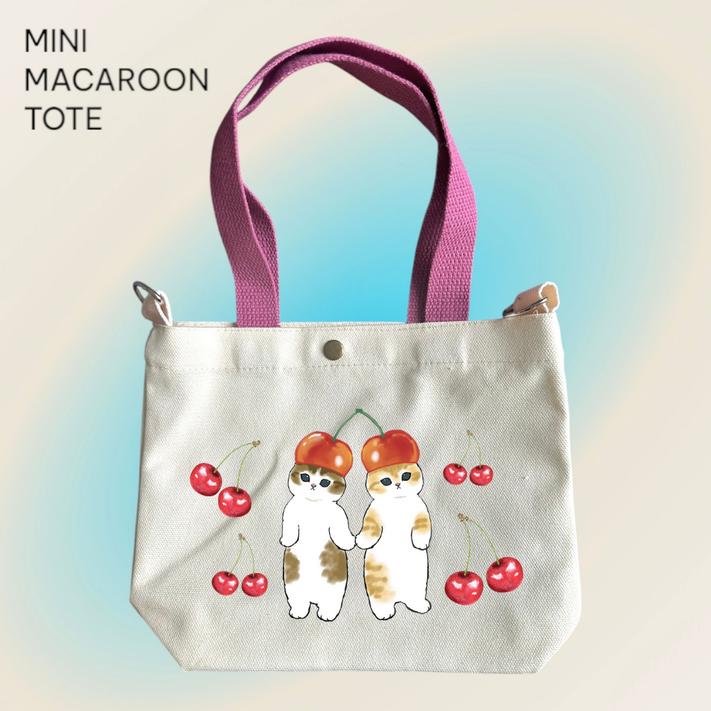 Mofusand x Juicy Cherries - Mini Macaroon Tote Bags