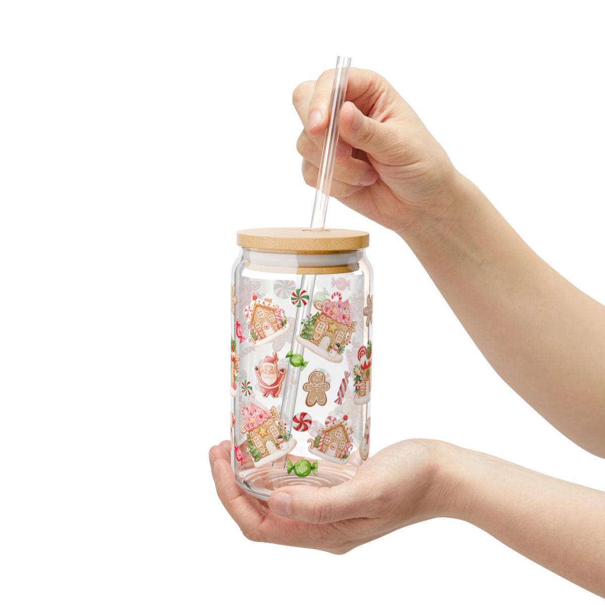 Gingerbread Wonderland Christmas | Glass Tumbler 16 oz