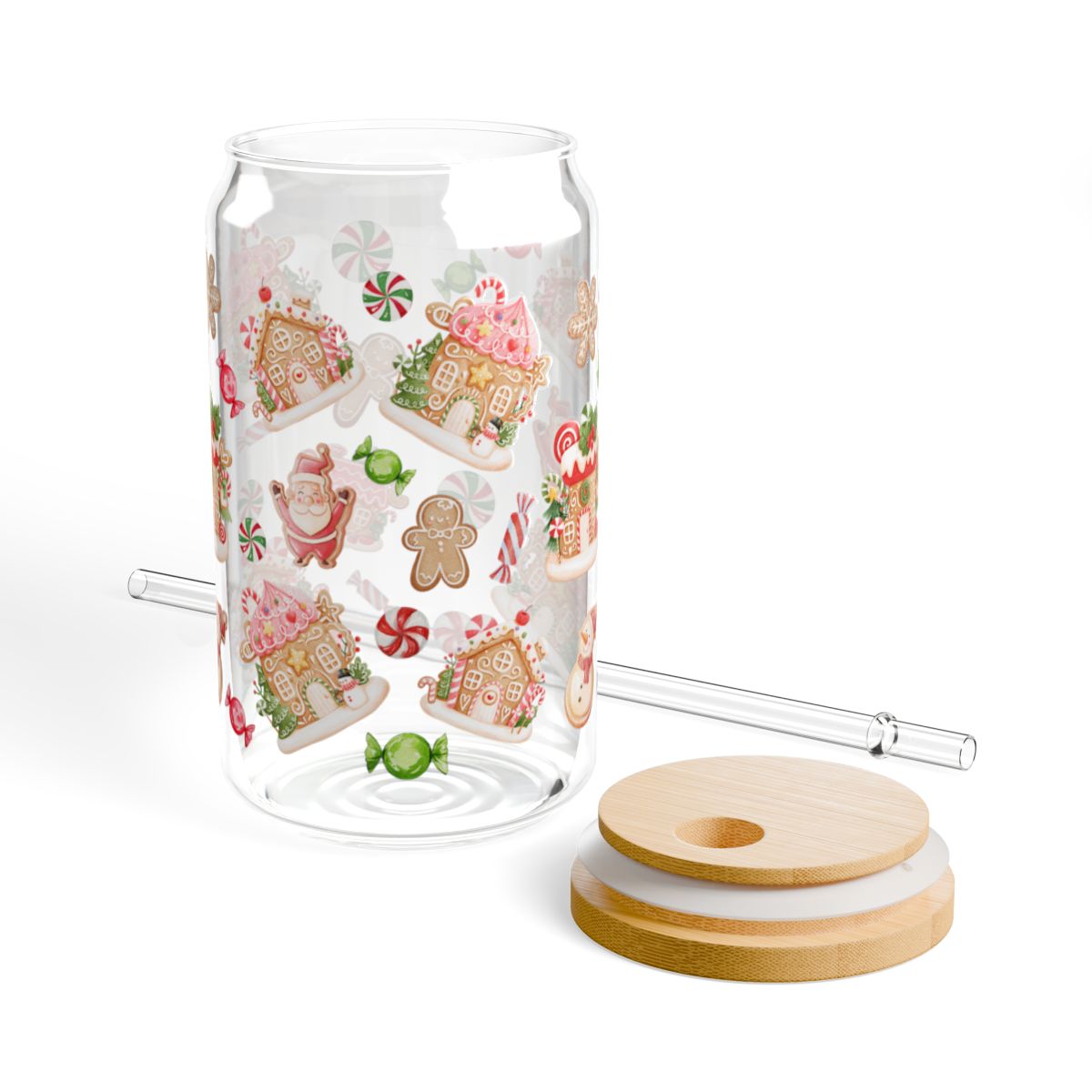Gingerbread Wonderland Christmas | Glass Tumbler 16 oz