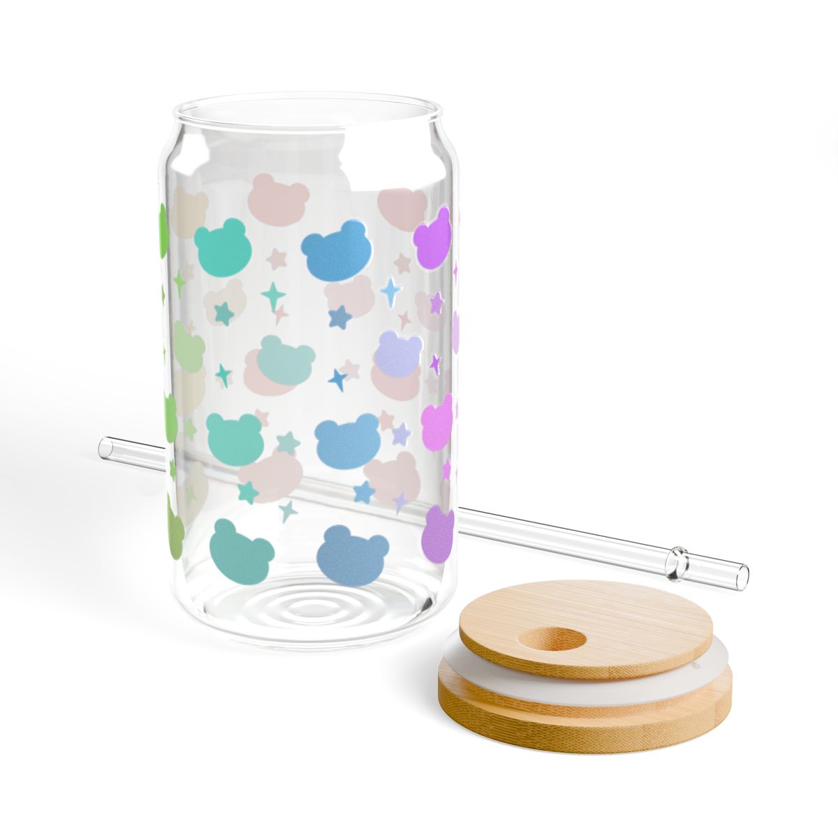 Rainbow Bears | Glass Tumbler 16 oz